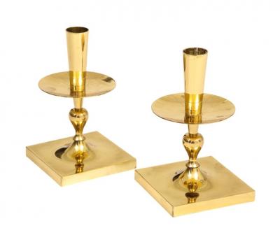 Tommi Parzinger Tommi Parzinger Candlesticks Brass Signed Dorlyn