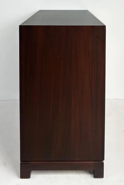 Tommi Parzinger Tommi Parzinger Charak Leather Clad Chests of Drawers Pair Circa 1950s