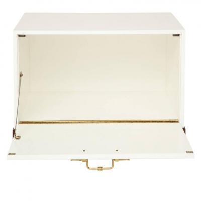 Tommi Parzinger Tommi Parzinger Chest White Lacquer Brass Studded