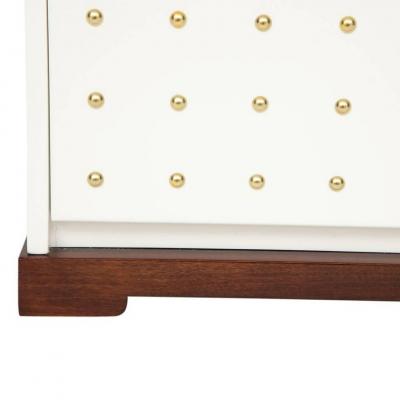 Tommi Parzinger Tommi Parzinger Chest White Lacquer Brass Studded