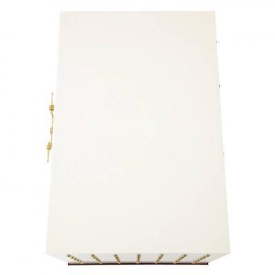 Tommi Parzinger Tommi Parzinger Chest White Lacquer Brass Studded