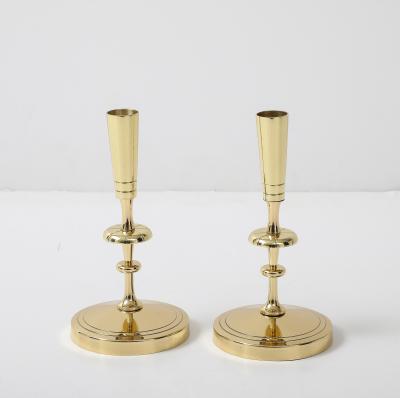 Tommi Parzinger Tommi Parzinger Circuliar Brass Candlesticks