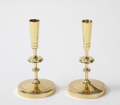 Tommi Parzinger Tommi Parzinger Circuliar Brass Candlesticks