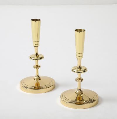 Tommi Parzinger Tommi Parzinger Circuliar Brass Candlesticks