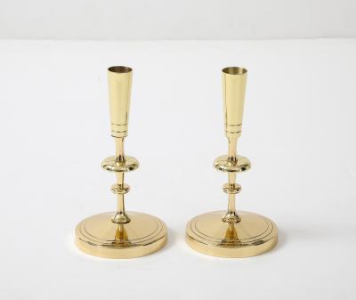 Tommi Parzinger Tommi Parzinger Circuliar Brass Candlesticks