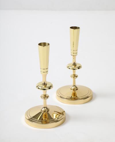 Tommi Parzinger Tommi Parzinger Circuliar Brass Candlesticks