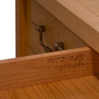 Tommi Parzinger Tommi Parzinger Desk in White Ash with Engraved Brass Pulls 1960s Signed 