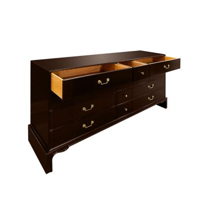 Tommi Parzinger Tommi Parzinger Elegant Chest Of Drawers with Brass Pulls 1940s Signed 