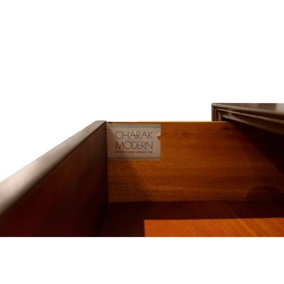 Tommi Parzinger Tommi Parzinger Elegant Chest of Drawers with Etched Brass Pulls 1950s Signed 