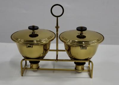 Tommi Parzinger Tommi Parzinger For Dorlyn Silversmiths Brass Double Chafing