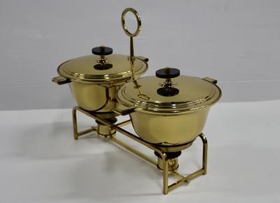 Tommi Parzinger Tommi Parzinger For Dorlyn Silversmiths Brass Double Chafing