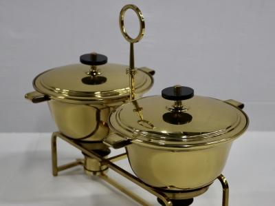 Tommi Parzinger Tommi Parzinger For Dorlyn Silversmiths Brass Double Chafing