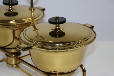 Tommi Parzinger Tommi Parzinger For Dorlyn Silversmiths Brass Double Chafing
