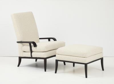 Tommi Parzinger Tommi Parzinger Lounge Chair and Ottoman By Parzinger Originals