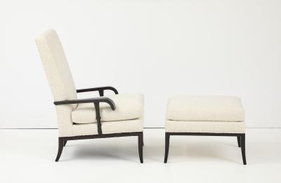 Tommi Parzinger Tommi Parzinger Lounge Chair and Ottoman By Parzinger Originals