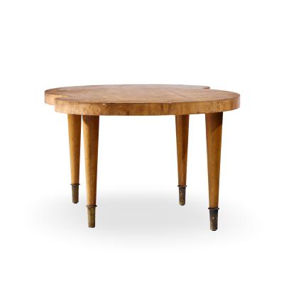 Tommi Parzinger Tommi Parzinger Mid Century Free Form Mahogany and Brass Curved Coffee Table