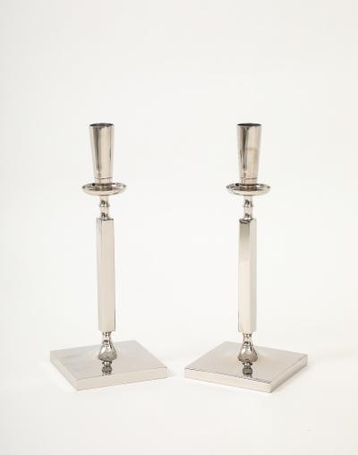 Tommi Parzinger Tommi Parzinger Nickel Column Candlesticks