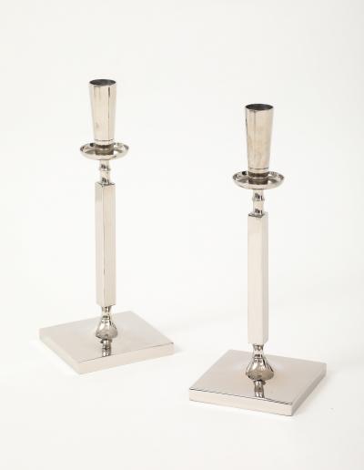 Tommi Parzinger Tommi Parzinger Nickel Column Candlesticks