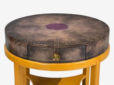 Tommi Parzinger Tommi Parzinger Nightstands Bleached Mahogany Leather USA 1930s