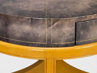 Tommi Parzinger Tommi Parzinger Nightstands Bleached Mahogany Leather USA 1930s