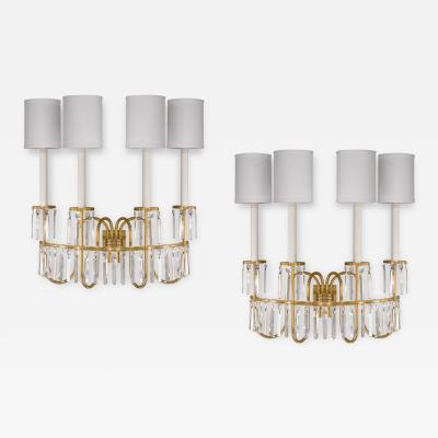 Tommi Parzinger Tommi Parzinger Pair of Rare and Important Large Four Arm Sconces 1950s