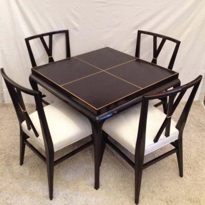 Tommi Parzinger Tommi Parzinger Rare Table and Four X Chairs