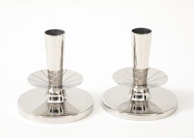 Tommi Parzinger Tommi Parzinger Round Nickel Candlesticks