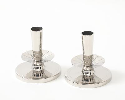 Tommi Parzinger Tommi Parzinger Round Nickel Candlesticks