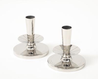 Tommi Parzinger Tommi Parzinger Round Nickel Candlesticks