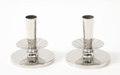 Tommi Parzinger Tommi Parzinger Round Nickel Candlesticks