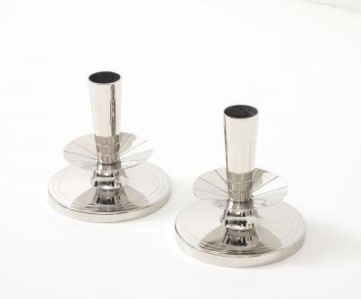 Tommi Parzinger Tommi Parzinger Round Nickel Candlesticks