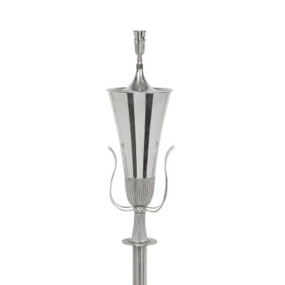 Tommi Parzinger Tommi Parzinger Torchere in Polished Nickel 1950s