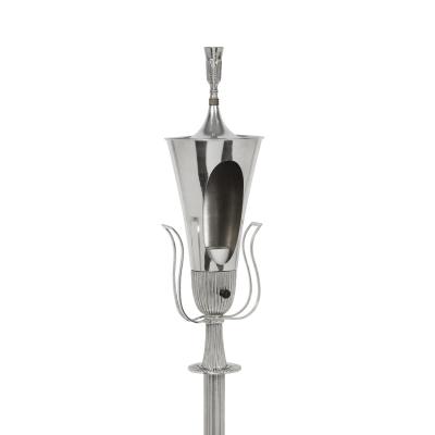 Tommi Parzinger Tommi Parzinger Torchere in Polished Nickel 1950s