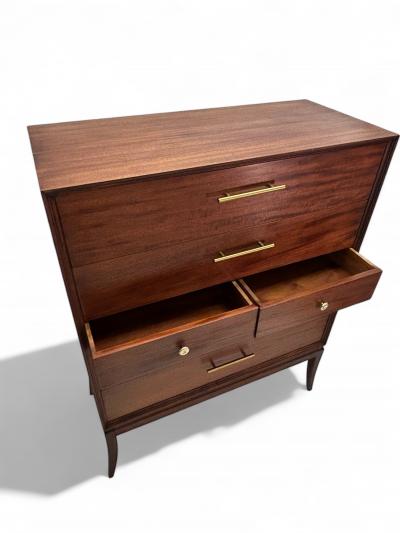 Tommi Parzinger Tommi Parzinger for Charak Modern 6 Drawer Dresser in Walnut withBrass Pulls
