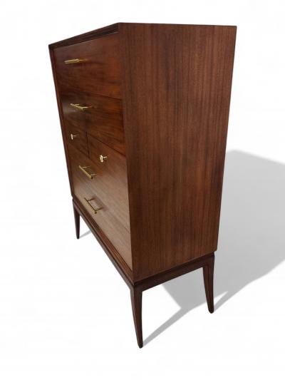 Tommi Parzinger Tommi Parzinger for Charak Modern 6 Drawer Dresser in Walnut withBrass Pulls
