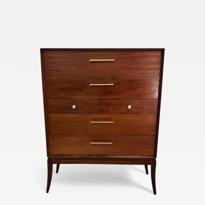 Tommi Parzinger Tommi Parzinger for Charak Modern 6 Drawer Dresser in Walnut withBrass Pulls