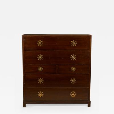 Tommi Parzinger Tommi Parzinger for Charak Originals Mid Century Mahogany and Brass High Chest