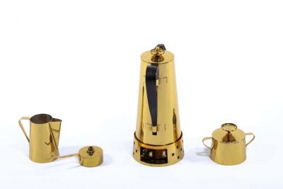 Tommi Parzinger Tommi Parzinger for Dorlyn Silversmiths Brass Coffee Tea Set