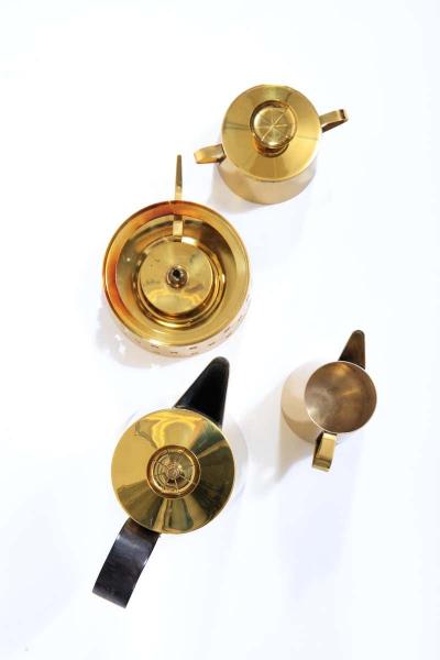 Tommi Parzinger Tommi Parzinger for Dorlyn Silversmiths Brass Coffee Tea Set