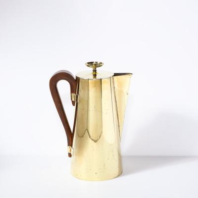 Tommi Parzinger Tommi Parzinger for Dorlyn Silversmiths Tea Service in Polished Brass Walnut