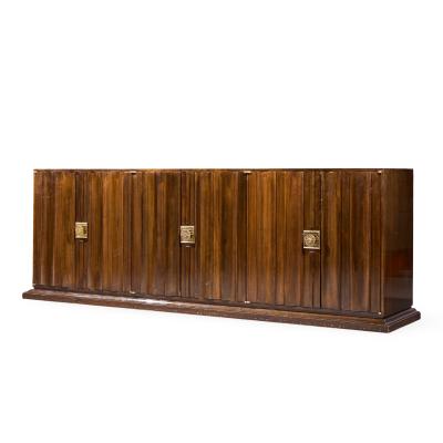 Tommi Parzinger Tommi Parzinger for Parzinger Originals Mid Century Walnut and Brass Credenza