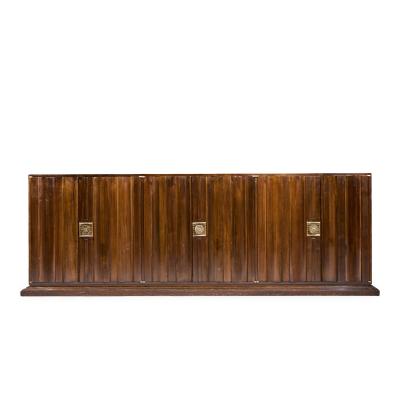 Tommi Parzinger Tommi Parzinger for Parzinger Originals Mid Century Walnut and Brass Credenza