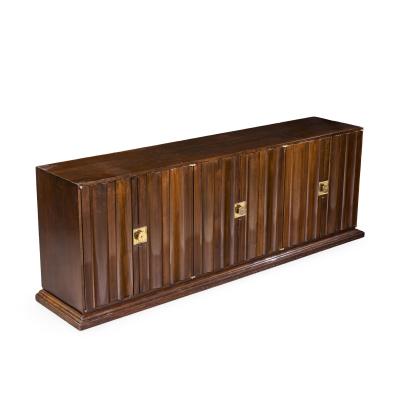 Tommi Parzinger Tommi Parzinger for Parzinger Originals Mid Century Walnut and Brass Credenza