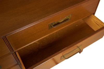 Tommi Parzinger for Charak American Mid Century Walnut and Brass Twelve Drawer C