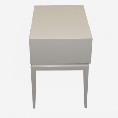 Tommin Parzinger for Charak White Lacquered Bedside Table