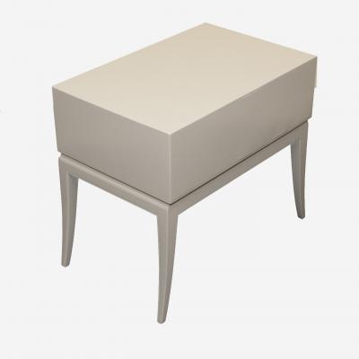 Tommin Parzinger for Charak White Lacquered Bedside Table