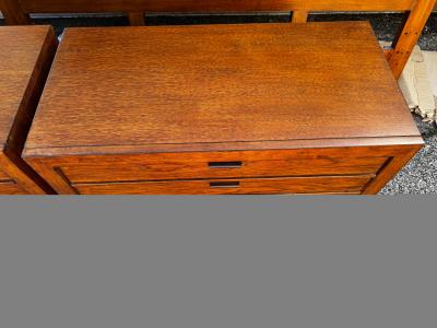 Tommy Bahama Pair of Tommy Bahama Walnut Ocean Club Coral 3 Drawer Nightstands