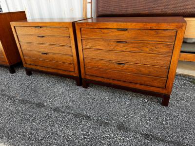 Tommy Bahama Pair of Tommy Bahama Walnut Ocean Club Coral 3 Drawer Nightstands