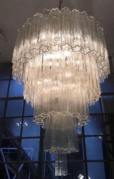 Toni Zuccheri Extraordinary Pair of Chandeliers by Toni Zuccheri for Venini 1960s