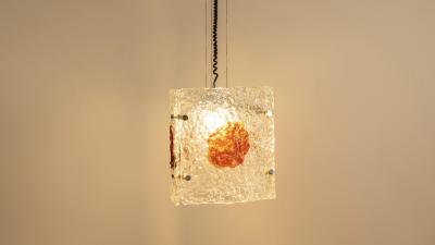 Toni Zuccheri Hang Lamp attr to Toni Zuccheri for A V Mazzega Italy 1970s